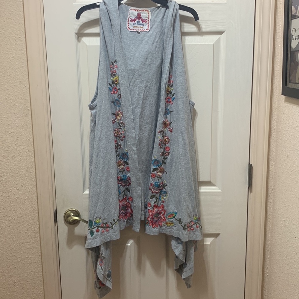 Johnny Was JW Los Angeles Joy Love Light hooded high low cardigan size 1X - Picture 4 of 10